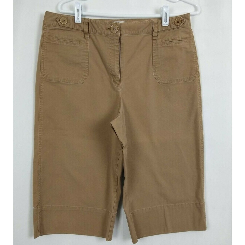 Talbots Women Petite 14 Capri Pants Stretch Granola Coastal Classic Preppy